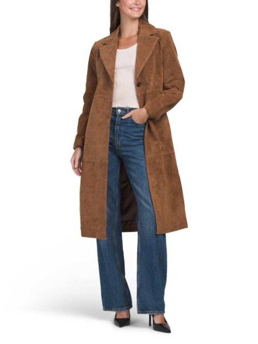 NVLT Suede Longline Blazer Jacket - Picture 1 of 3